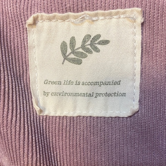 Mauve Corduroy Canvas Tote Bag Purse Handbag 14x14.5x4 GUC - Picture 3 of 8